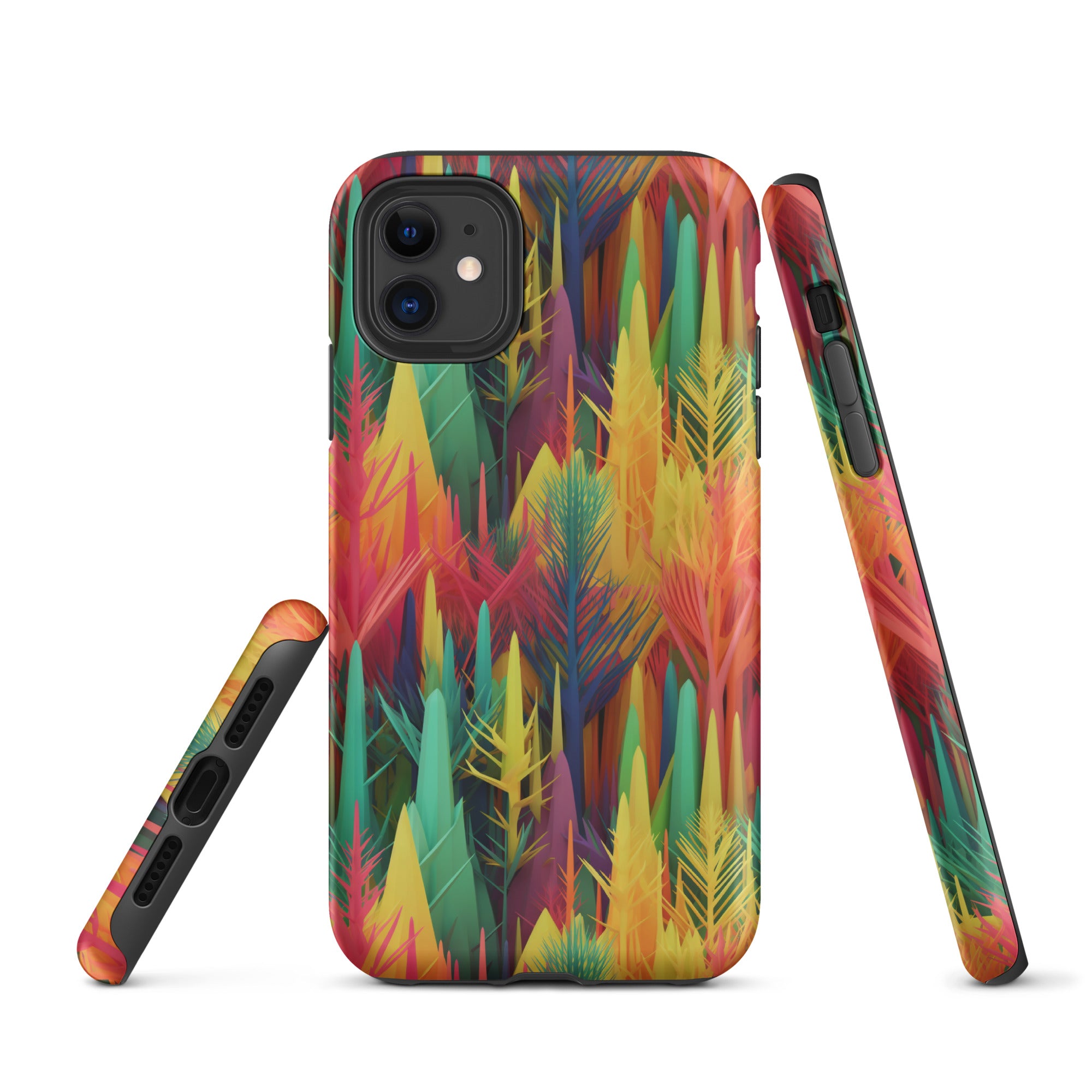Tough Case for iPhone®- Rainbow Forest Pattern I