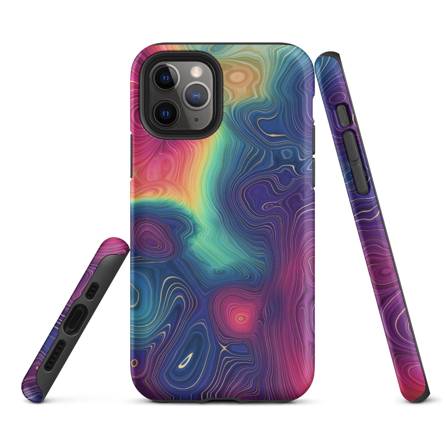 Tough Case for iPhone®- Rainbow Strata Pattern III