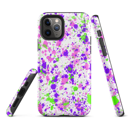 Tough Case for iPhone®- Paint Splatter Purple