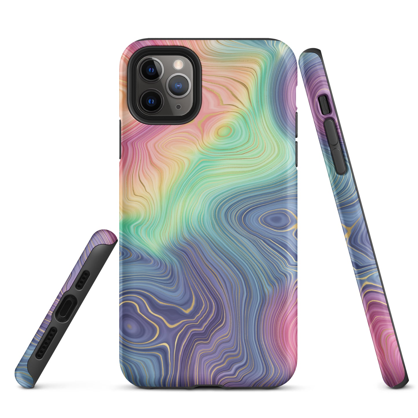 Tough Case for iPhone®- Rainbow Strata Pattern I
