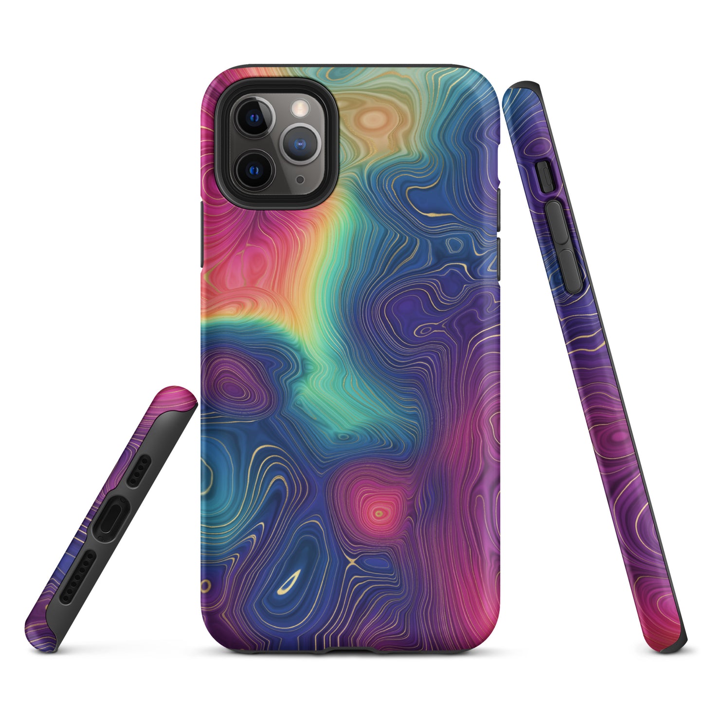 Tough Case for iPhone®- Rainbow Strata Pattern III