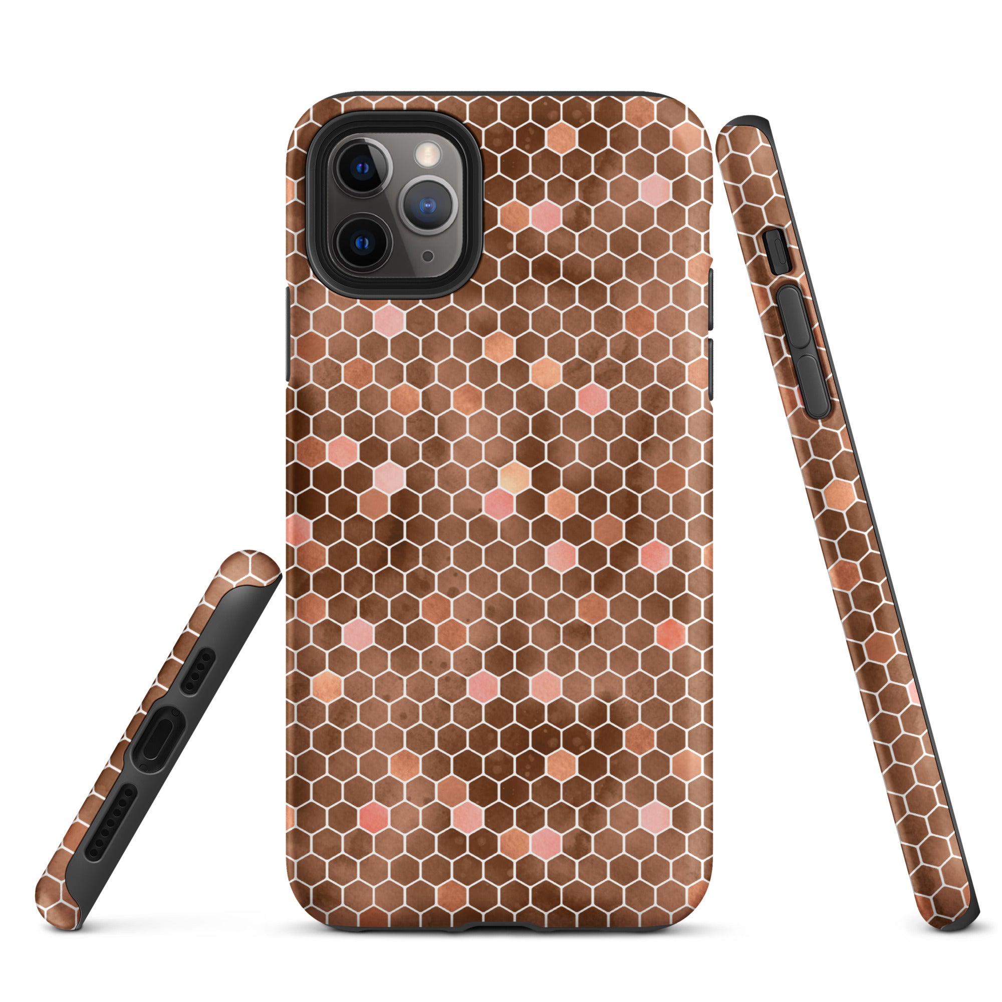 Tough Case for iPhone®- Honeycomb Brown