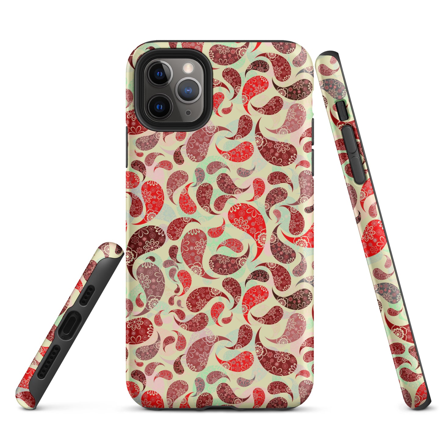 Tough Case for iPhone®- Paisley Red