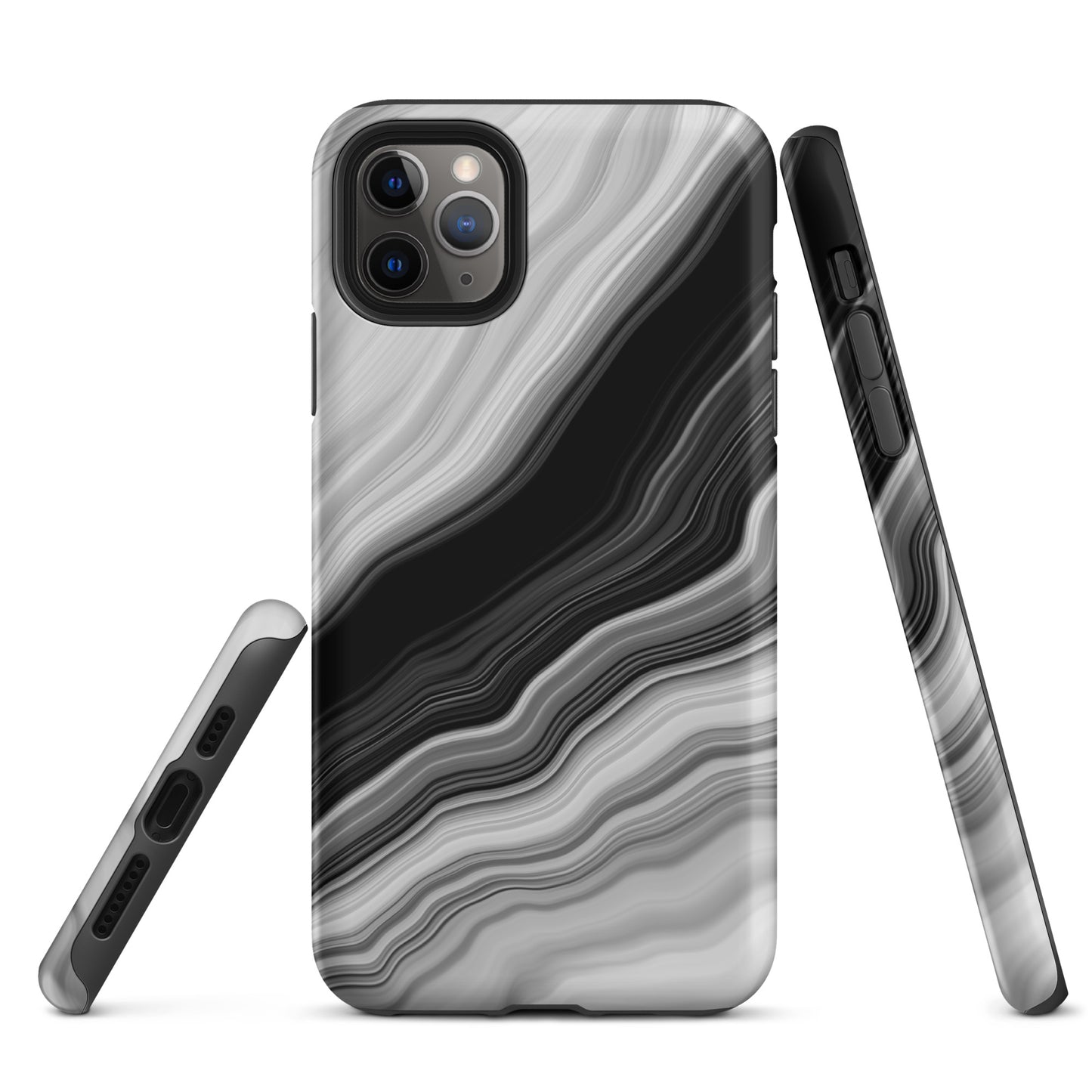 Tough Case for iPhone®- Liquid Marble Black