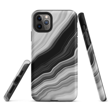 Tough Case for iPhone®- Liquid Marble Black