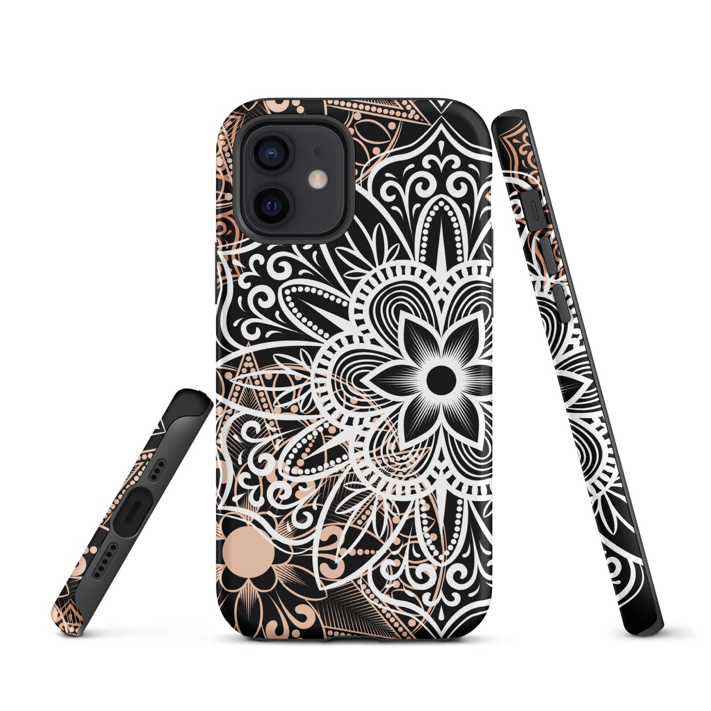 Tough Case for iPhone®- Brown and Black Mandala