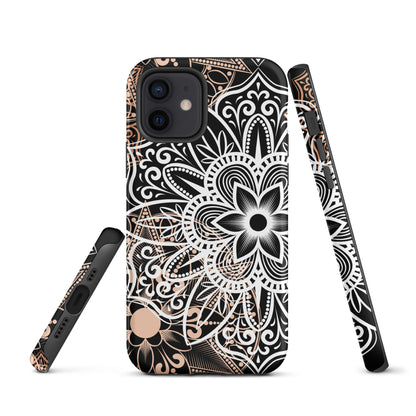 Tough Case for iPhone®- Brown and Black Mandala