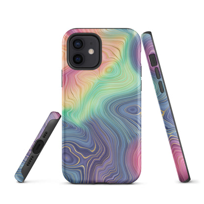 Tough Case for iPhone®- Rainbow Strata Pattern I