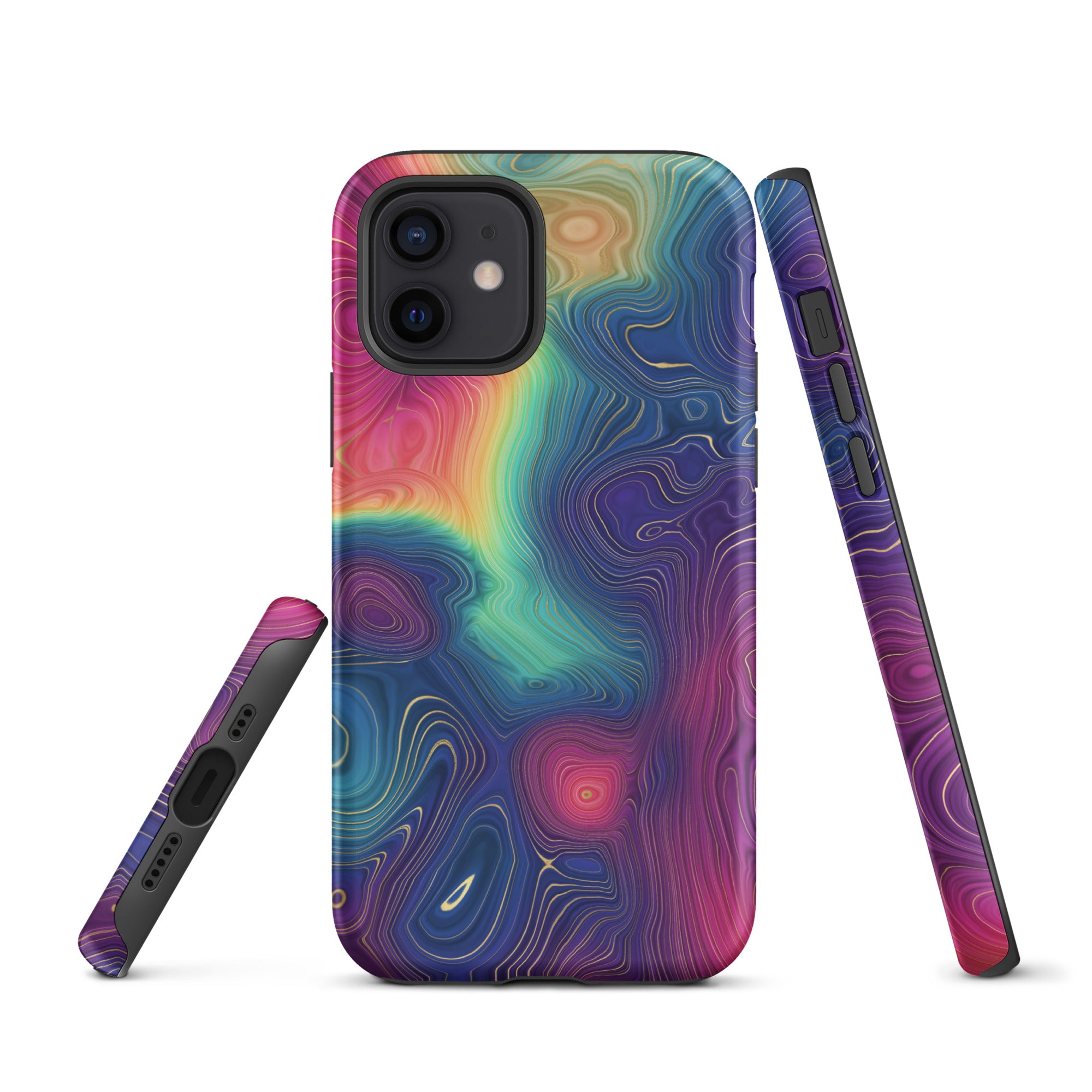 Tough Case for iPhone®- Rainbow Strata Pattern III