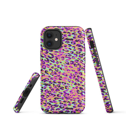 Tough Case for iPhone®- Zebra and Leopard Print Pink with Yellow