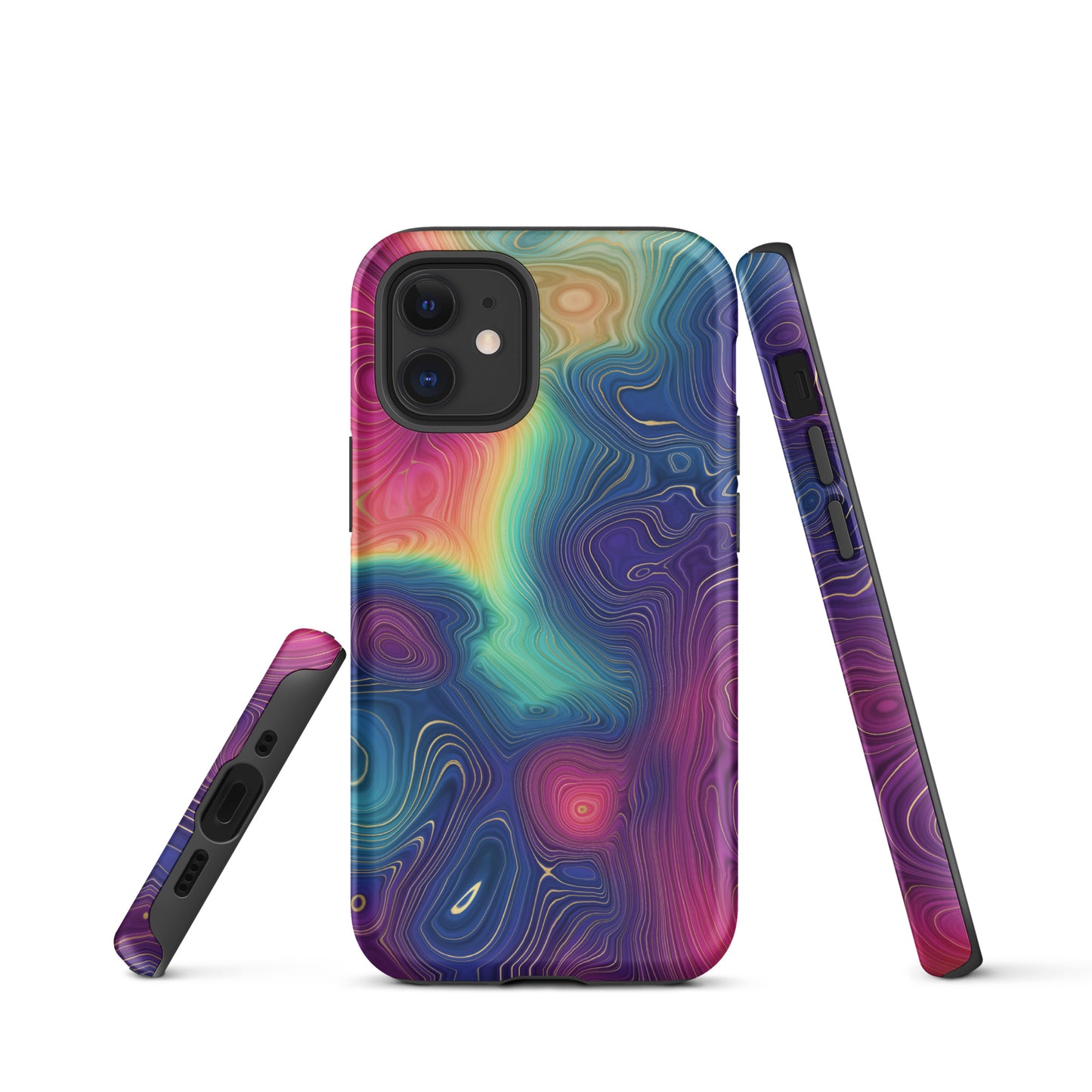 Tough Case for iPhone®- Rainbow Strata Pattern III