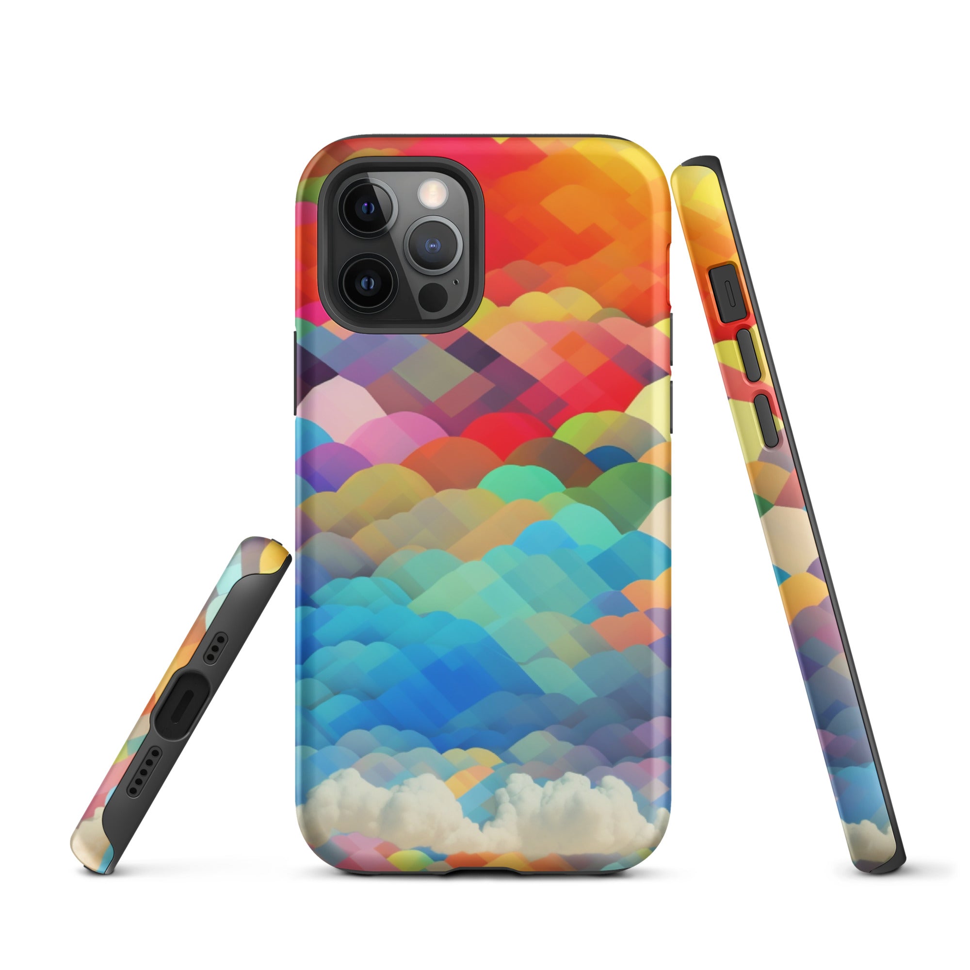 Tough Case for iPhone®- Rainbow Cloud Pattern II