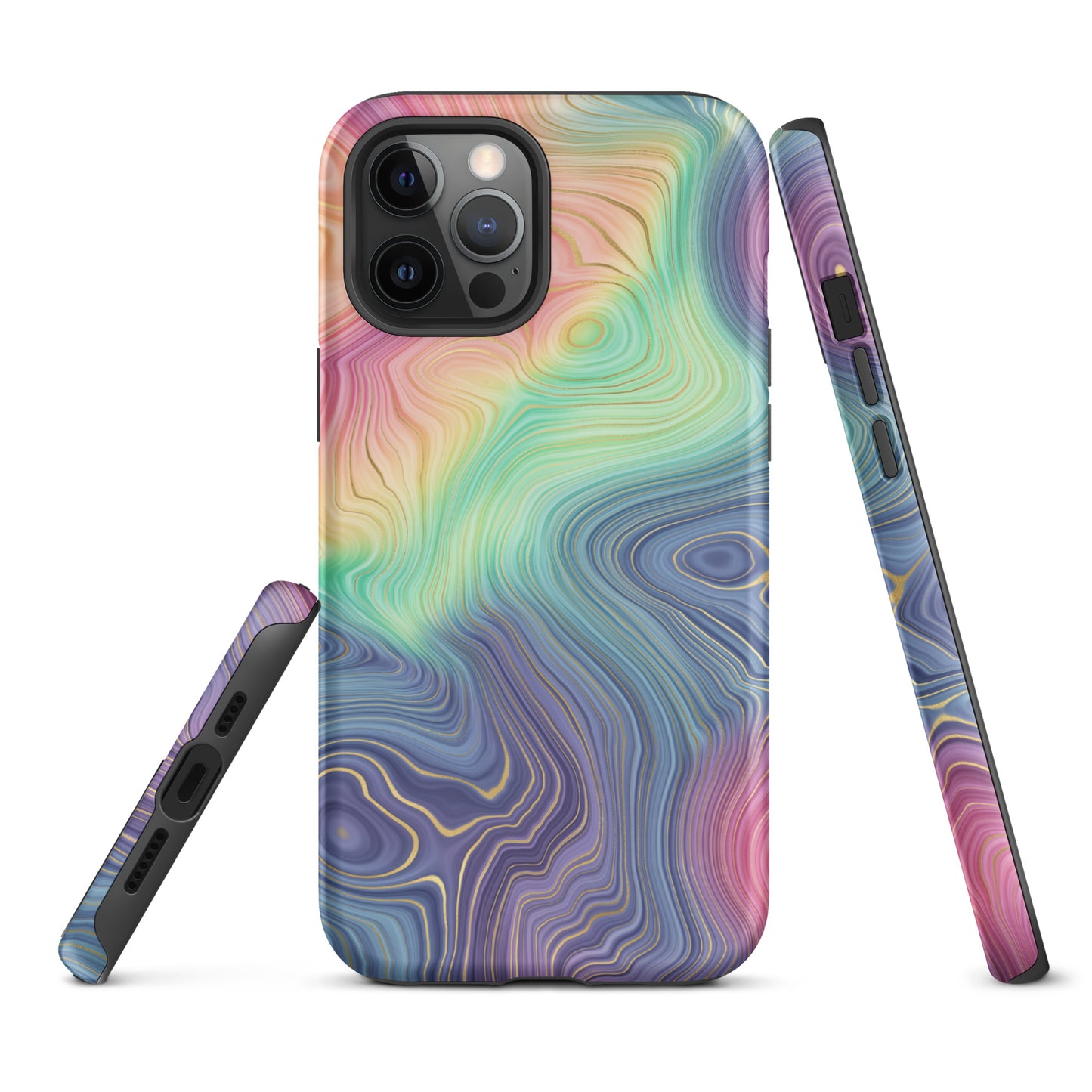 Tough Case for iPhone®- Rainbow Strata Pattern I
