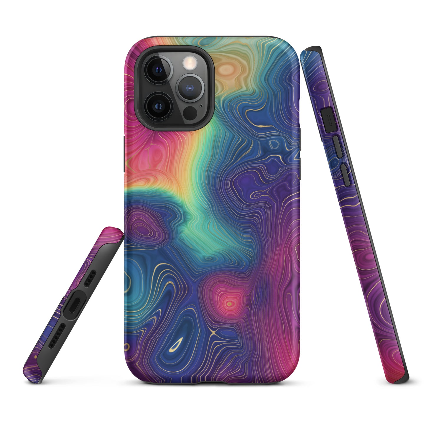 Tough Case for iPhone®- Rainbow Strata Pattern III