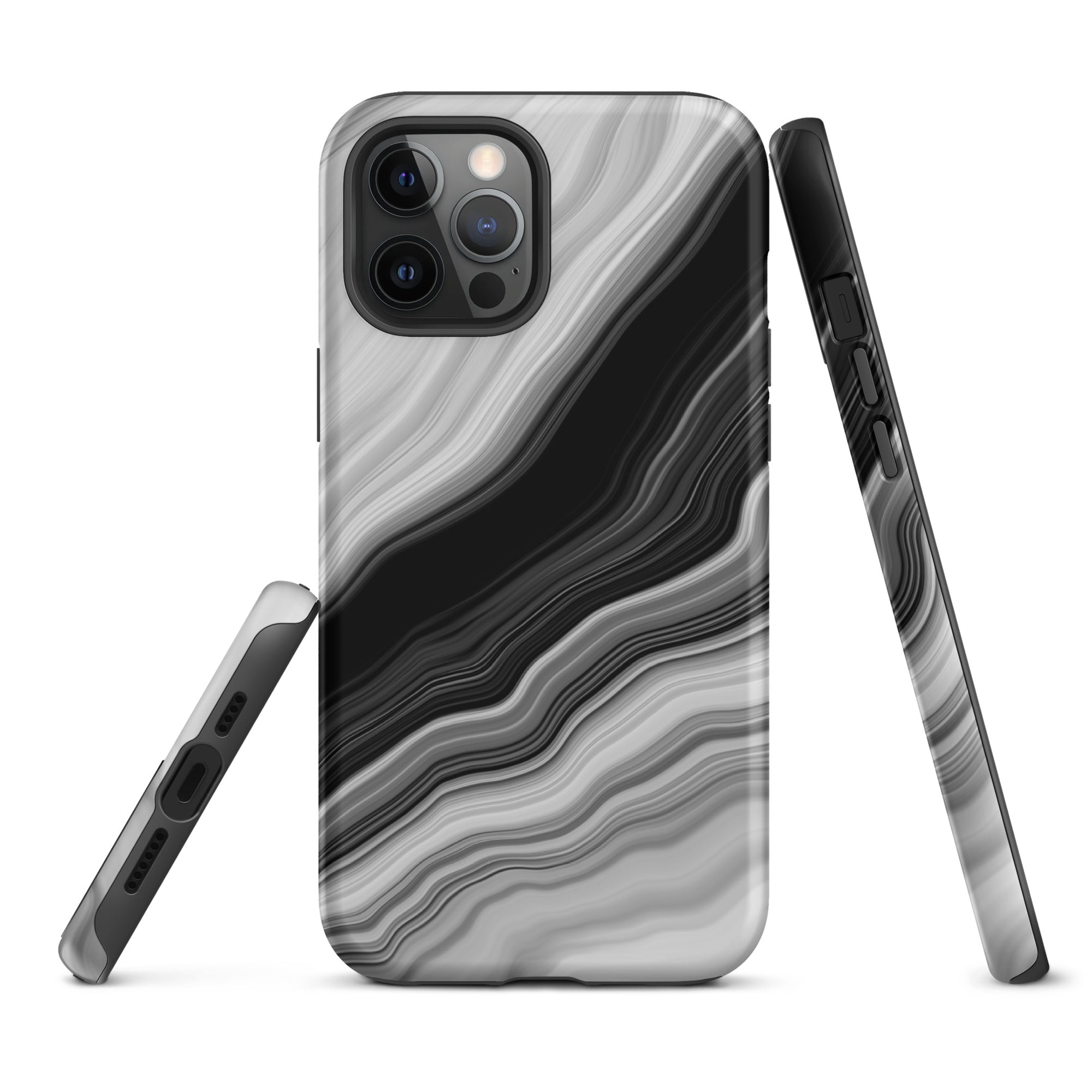 Tough Case for iPhone®- Liquid Marble Black