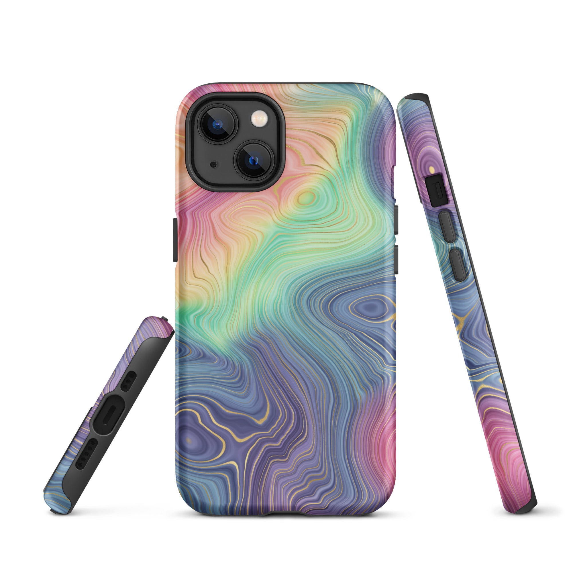 Tough Case for iPhone®- Rainbow Strata Pattern I