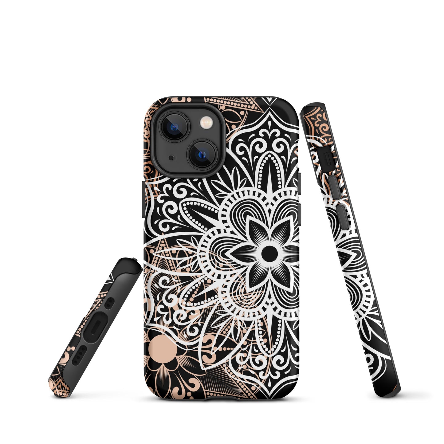 Tough Case for iPhone®- Brown and Black Mandala