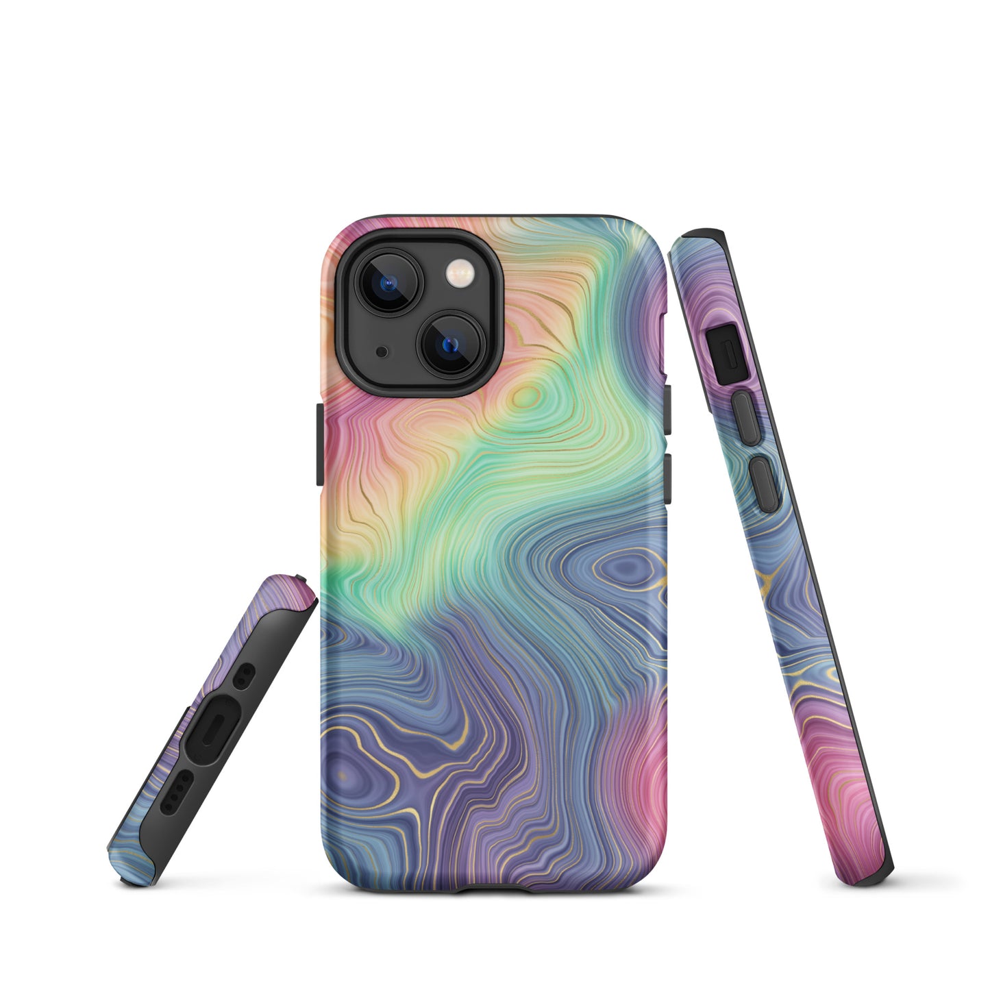 Tough Case for iPhone®- Rainbow Strata Pattern I
