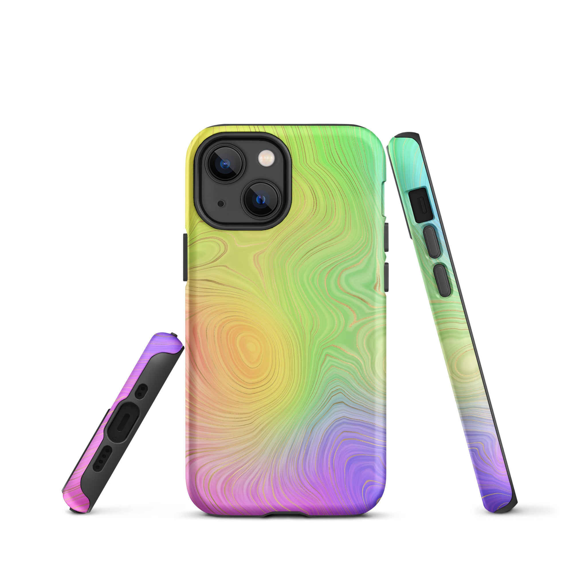 Tough Case for iPhone®- Rainbow Strata Pattern II