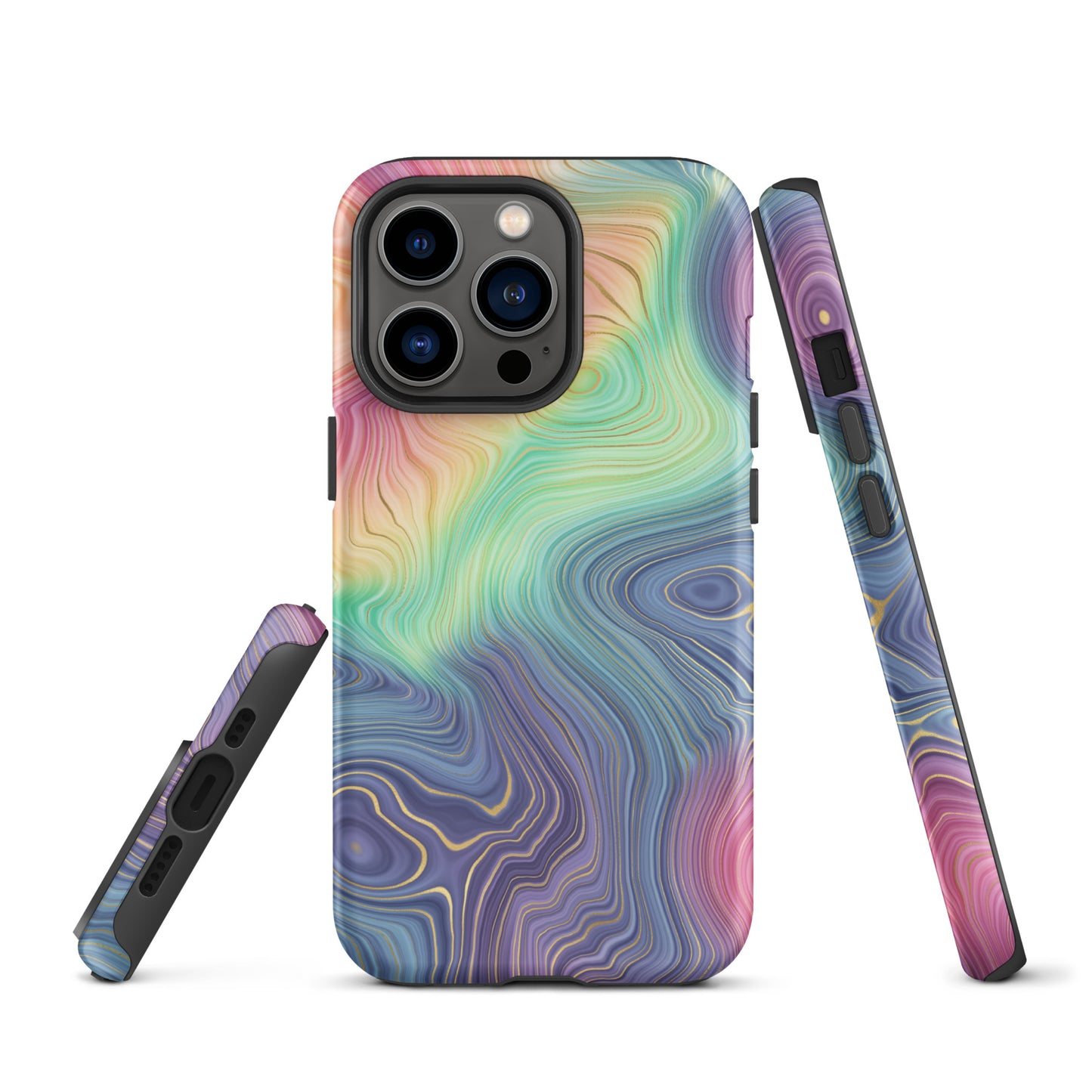 Tough Case for iPhone®- Rainbow Strata Pattern I