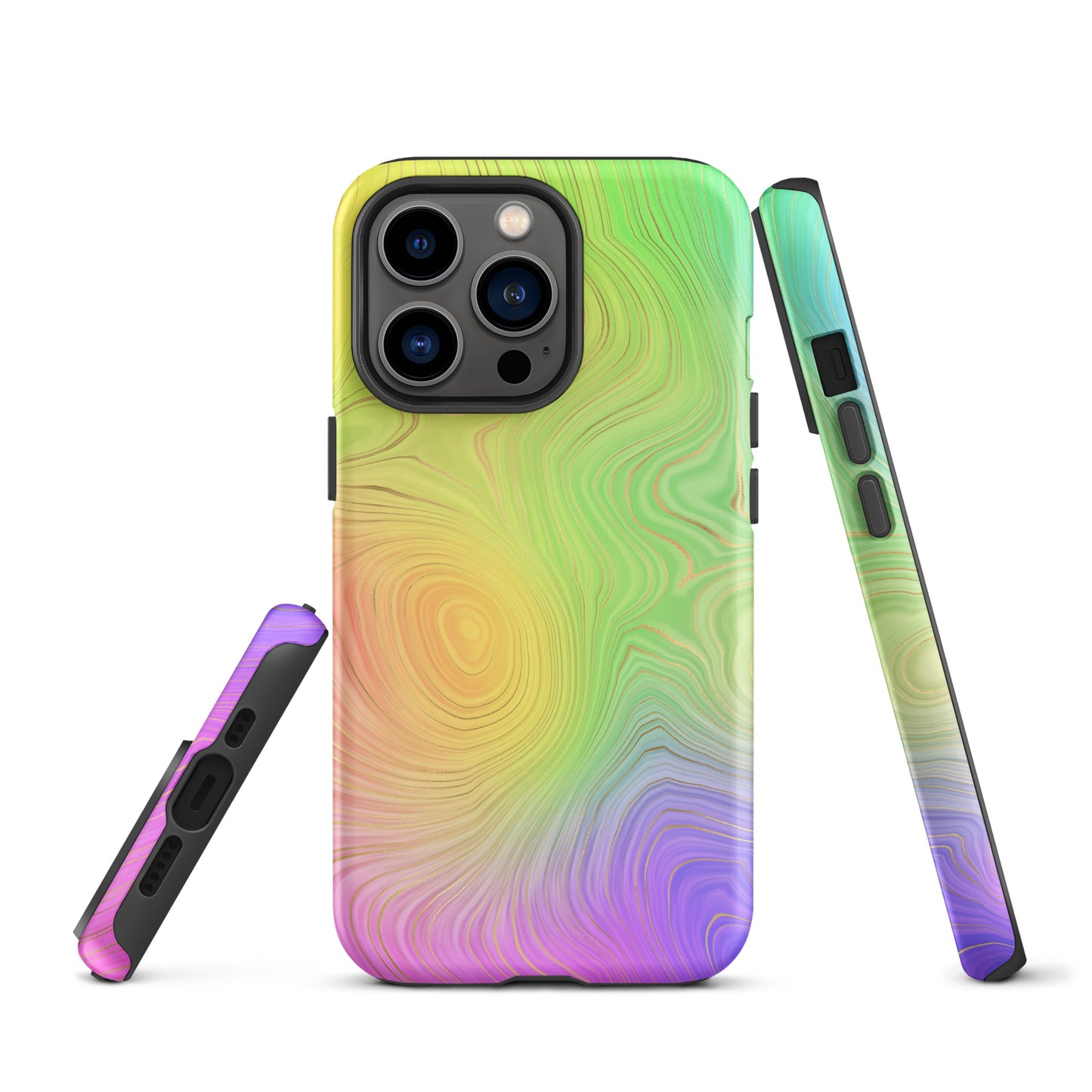 Tough Case for iPhone®- Rainbow Strata Pattern II