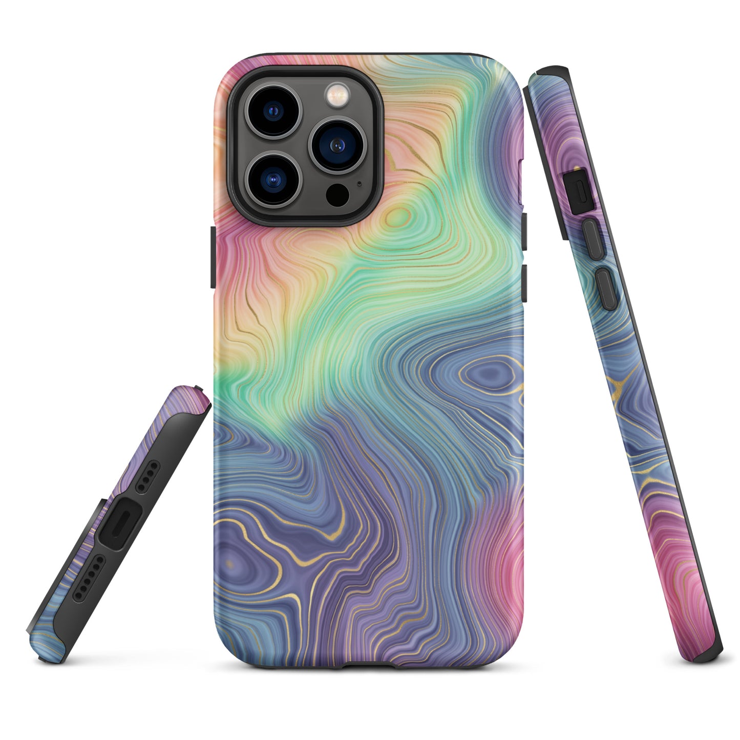 Tough Case for iPhone®- Rainbow Strata Pattern I