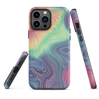 Tough Case for iPhone®- Rainbow Strata Pattern I