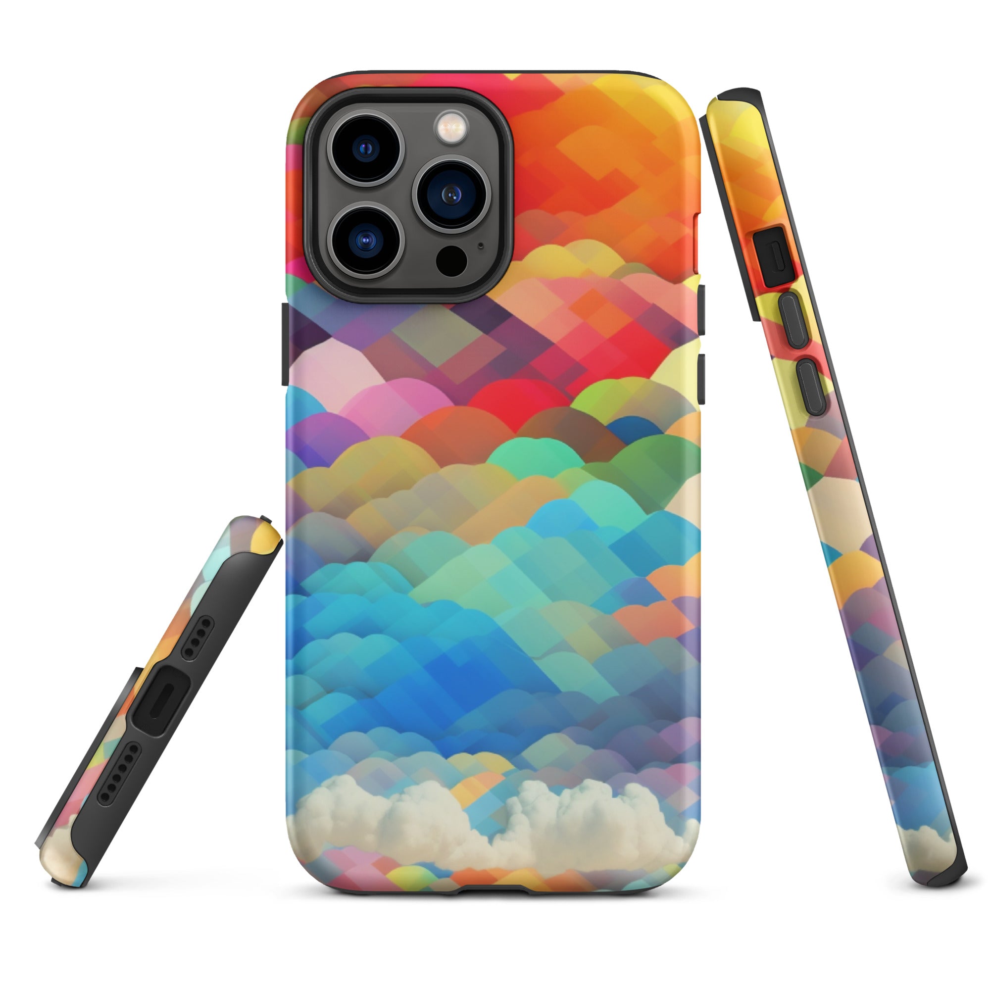 Tough Case for iPhone®- Rainbow Cloud Pattern II