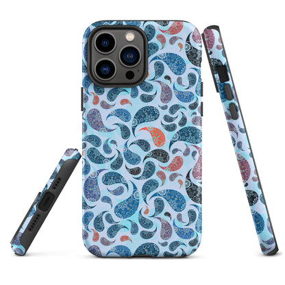 Tough Case for iPhone®- Paisley Blue