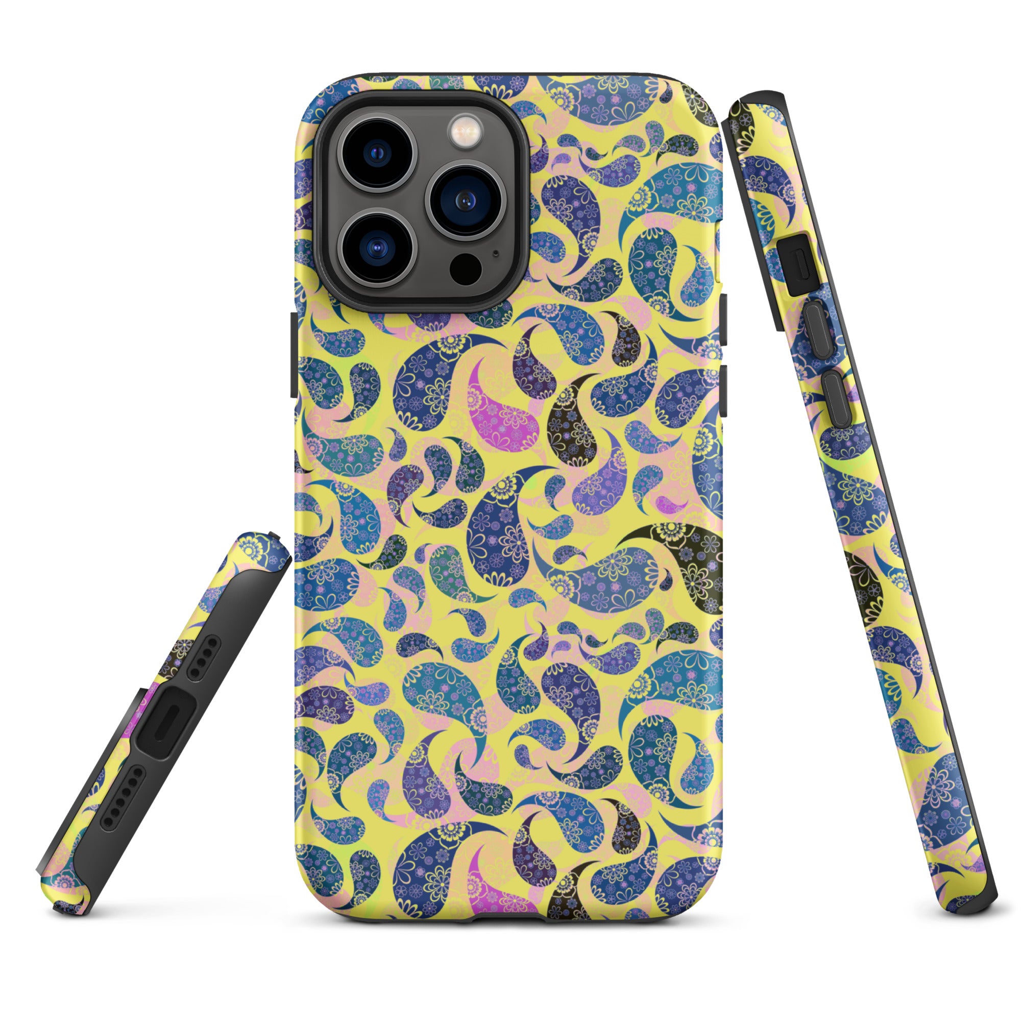 Tough Case for iPhone®- Paisley Dark Yellow