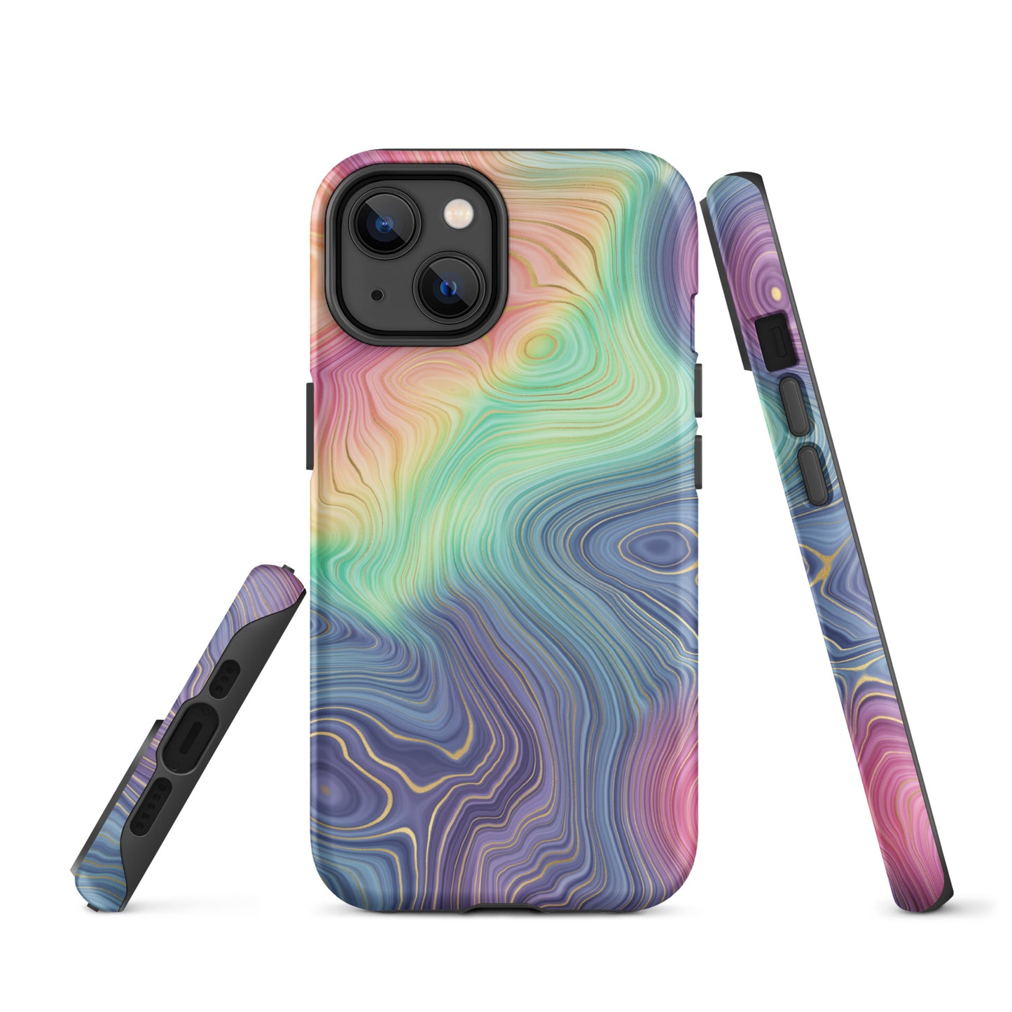 Tough Case for iPhone®- Rainbow Strata Pattern I