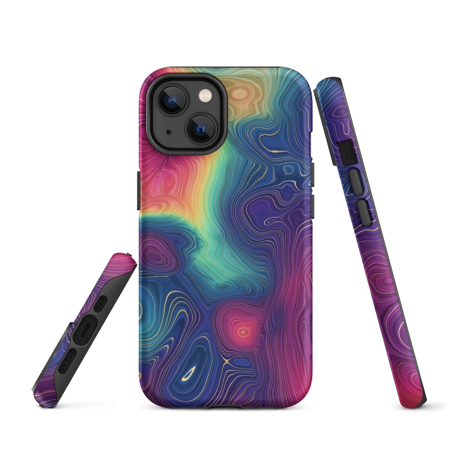 Tough Case for iPhone®- Rainbow Strata Pattern III