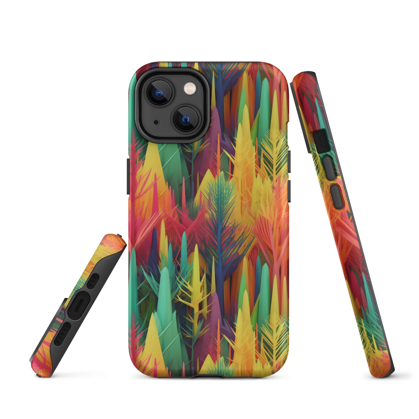 Tough Case for iPhone®- Rainbow Forest Pattern I