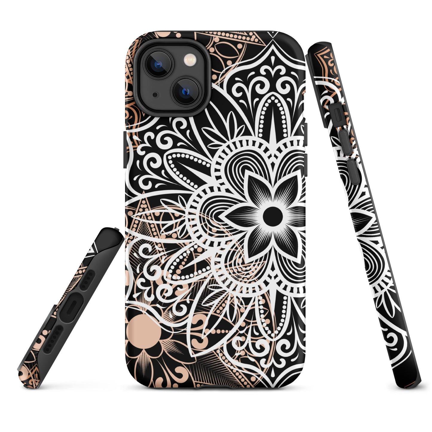 Tough Case for iPhone®- Brown and Black Mandala
