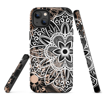 Tough Case for iPhone®- Brown and Black Mandala