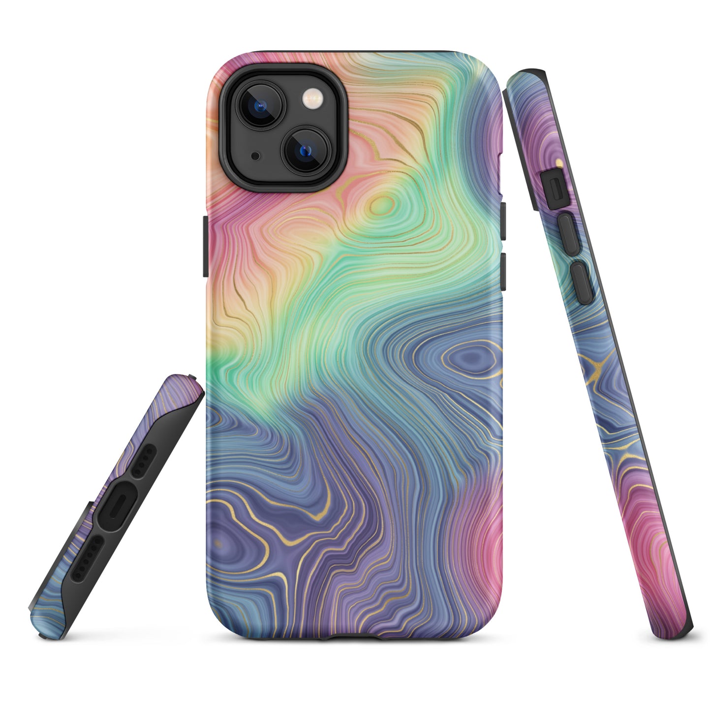 Tough Case for iPhone®- Rainbow Strata Pattern I