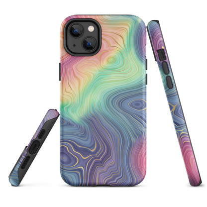 Tough Case for iPhone®- Rainbow Strata Pattern I