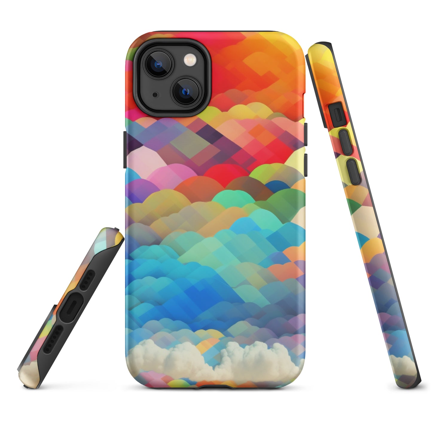Tough Case for iPhone®- Rainbow Cloud Pattern II