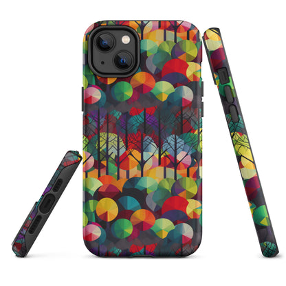 Tough Case for iPhone®- Rainbow Forest Pattern III