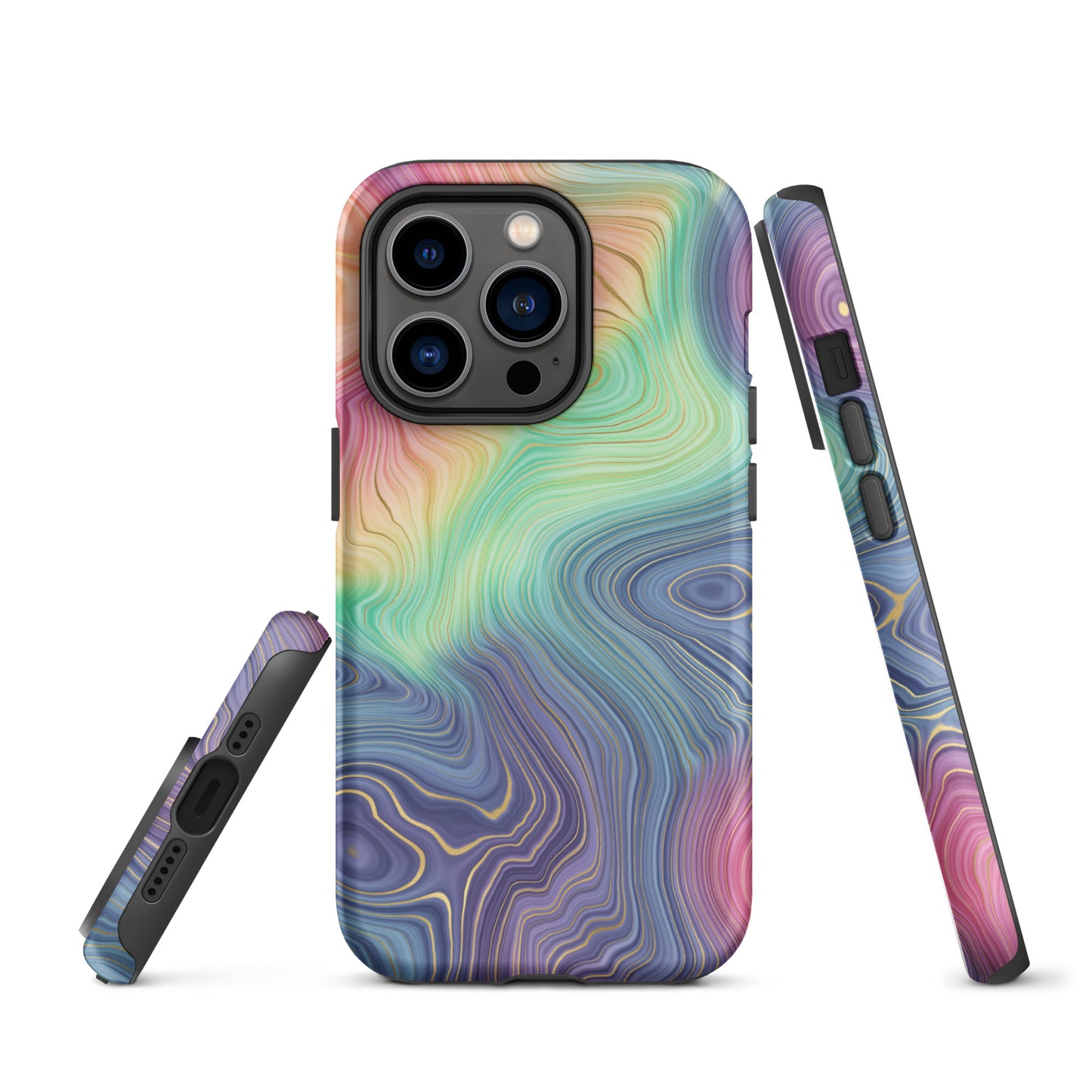 Tough Case for iPhone®- Rainbow Strata Pattern I