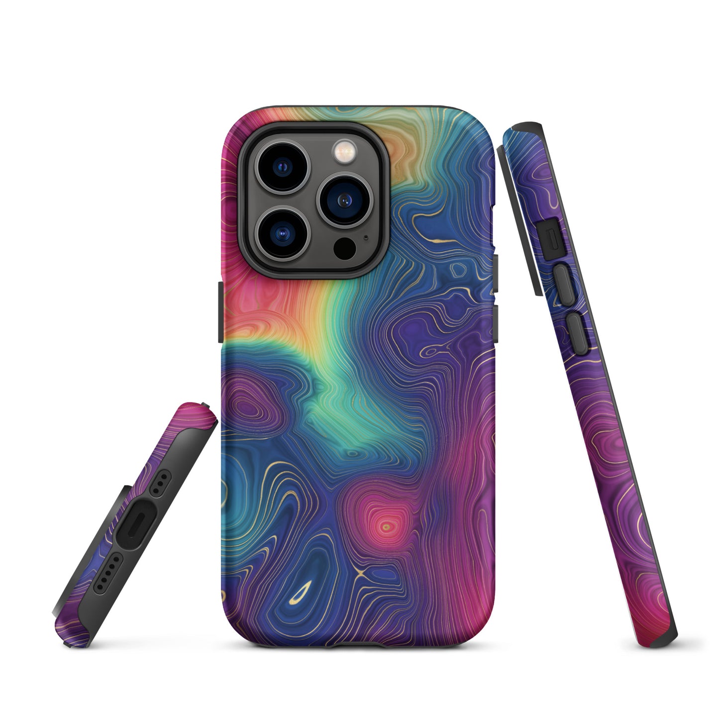 Tough Case for iPhone®- Rainbow Strata Pattern III