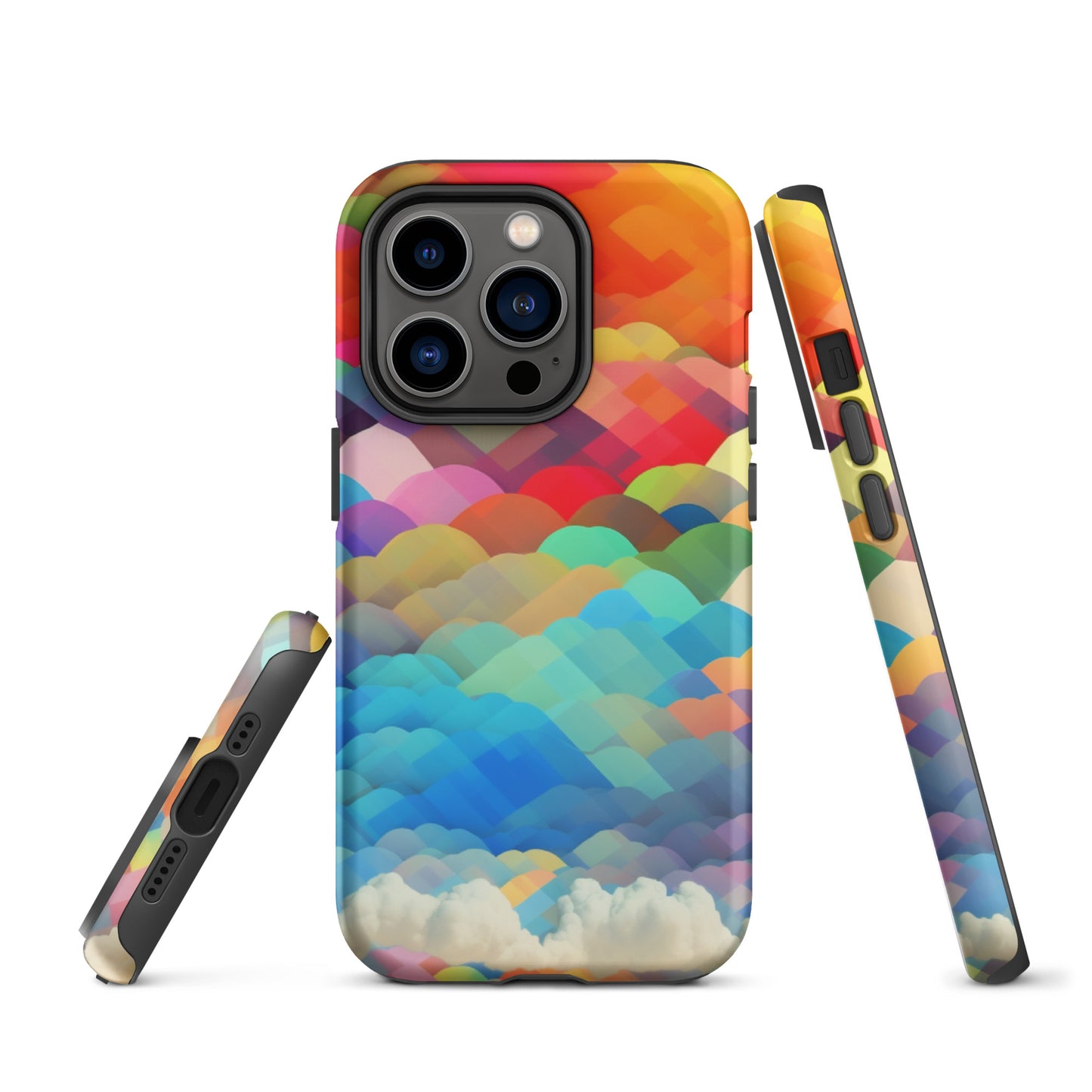Tough Case for iPhone®- Rainbow Cloud Pattern II