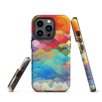 Tough Case for iPhone®- Rainbow Cloud Pattern II