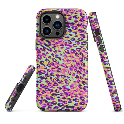 Tough Case for iPhone®- Zebra and Leopard Print Pink with Yellow