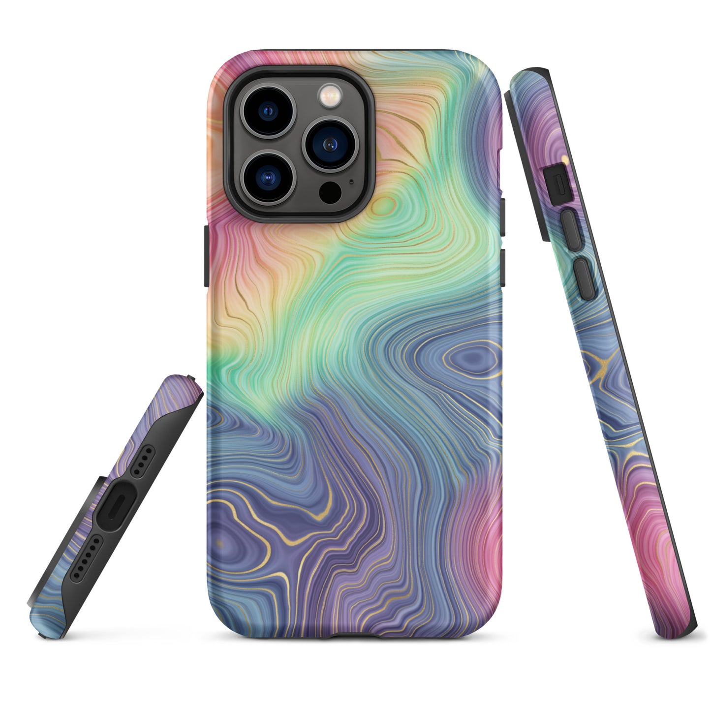 Tough Case for iPhone®- Rainbow Strata Pattern I