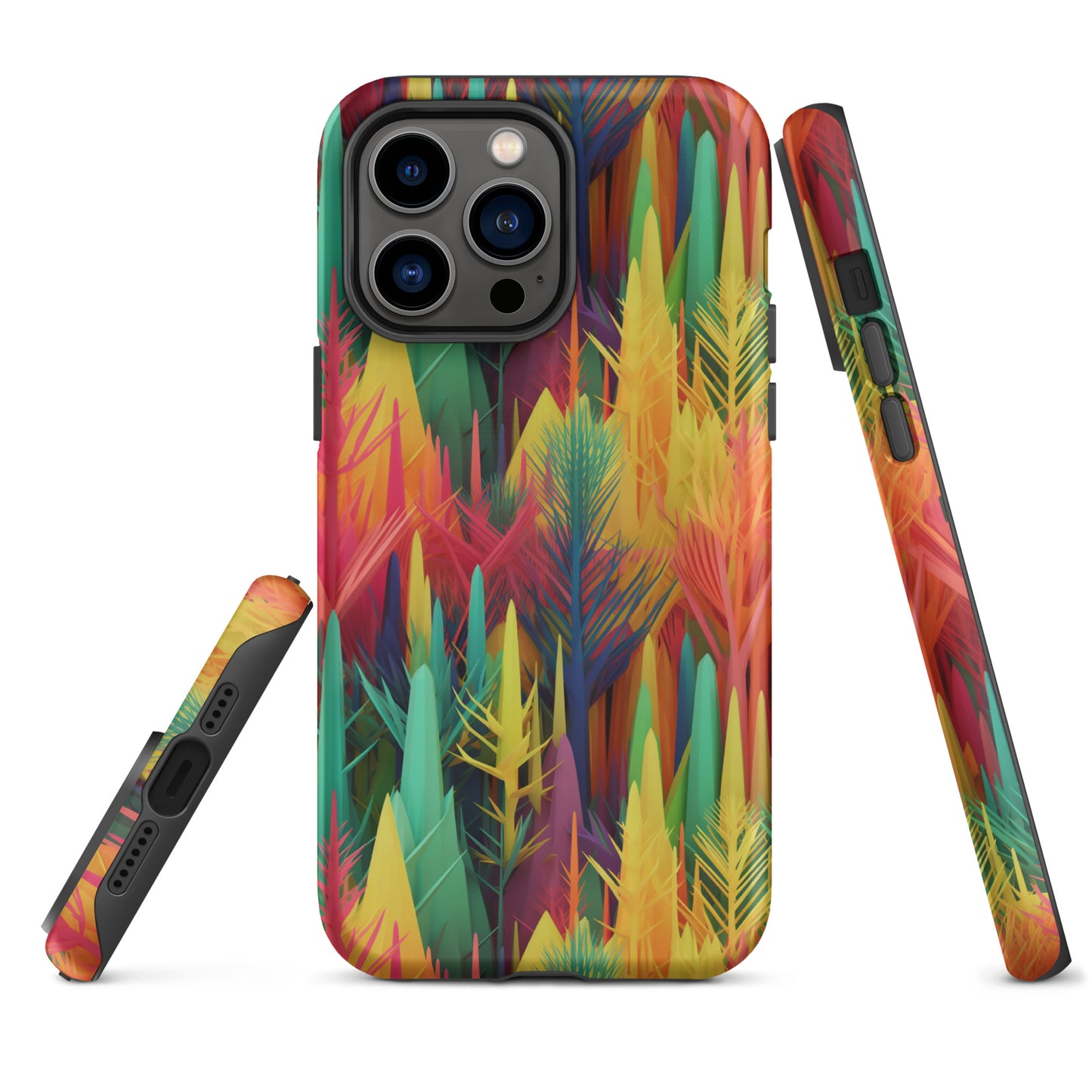 Tough Case for iPhone®- Rainbow Forest Pattern I
