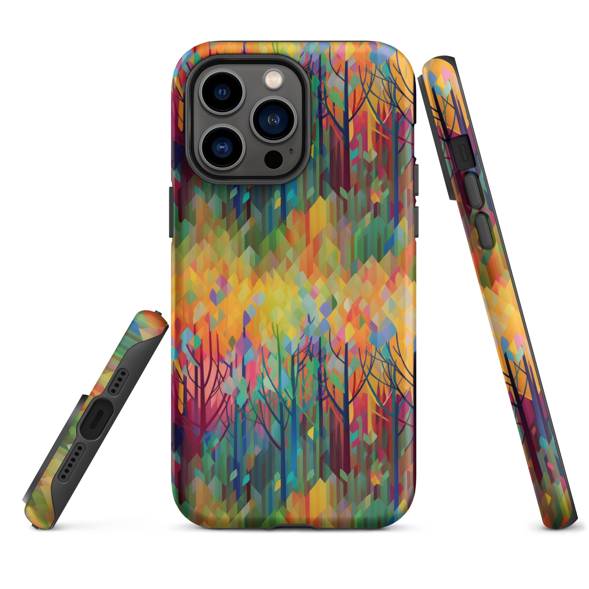 Tough Case for iPhone®- Rainbow Forest Pattern 04