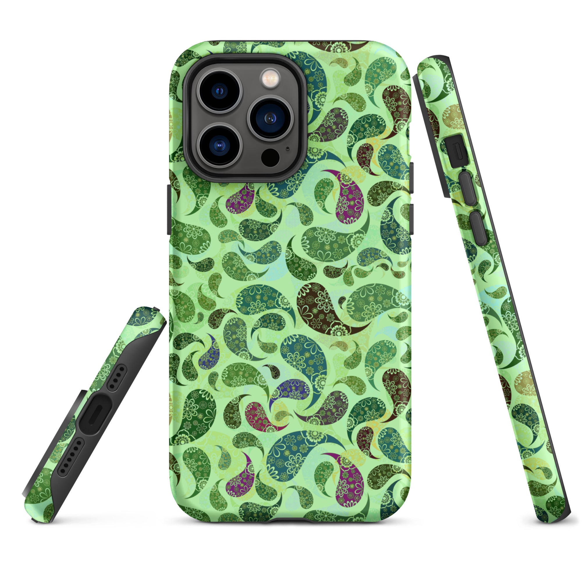 Tough Case for iPhone®- Paisley Green