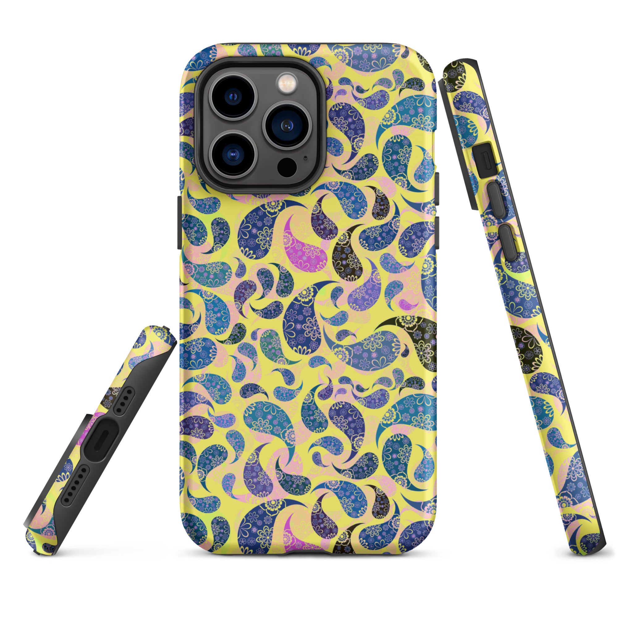 Tough Case for iPhone®- Paisley Dark Yellow