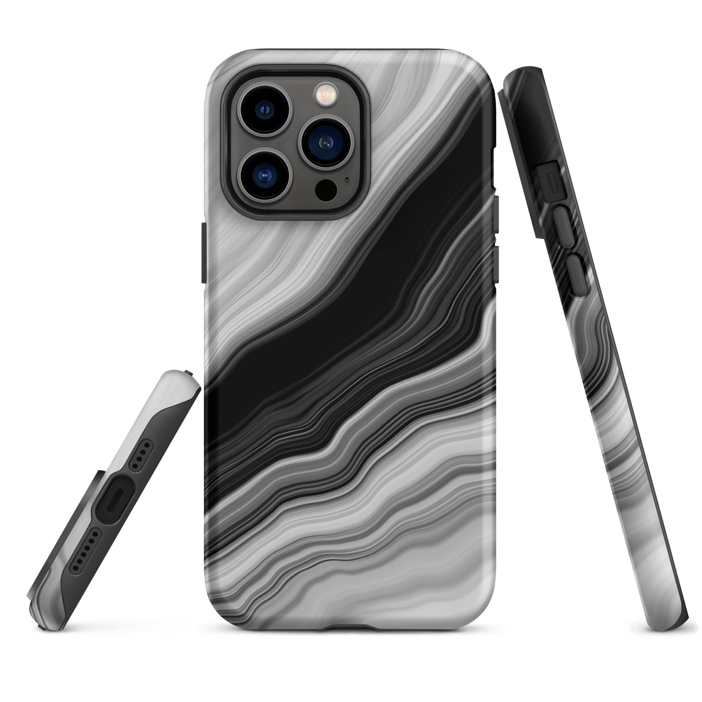 Tough Case for iPhone®- Liquid Marble Black